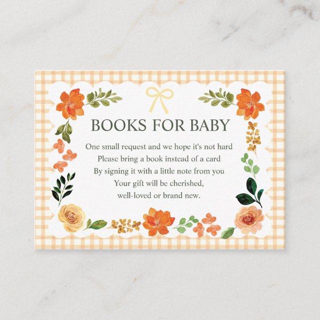012 Copper Gingham Baby Shower Enclosure Card (Front)