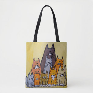 0131 - Nine Cats Tote Bag