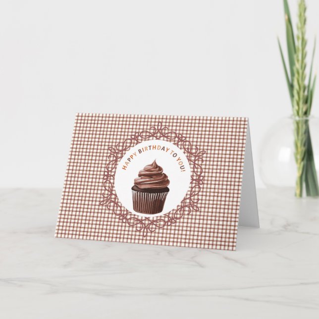 013 Chocolate Cupcake Happy Birthday Card (Front)