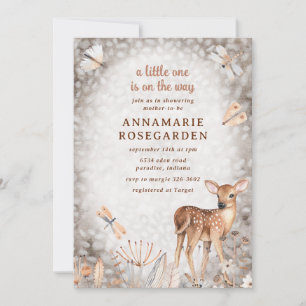 013 Chocolate Woodland Deer Fawn Baby Shower Invitation