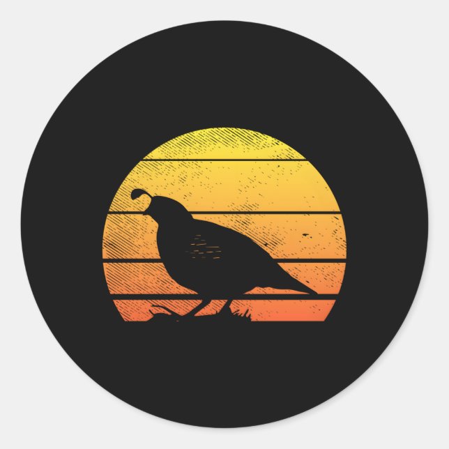 015719 Quail Bird Pheasant Hunting Bow Hunter Classic Round Sticker (Front)