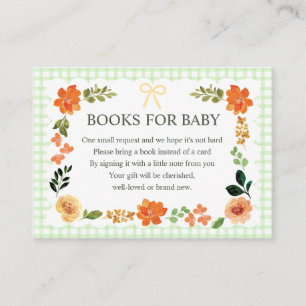 017 Moss Gingham Baby Shower Enclosure Card