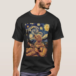 01 A POODLE Painting Playing an Acoustic Guitar, D T-Shirt