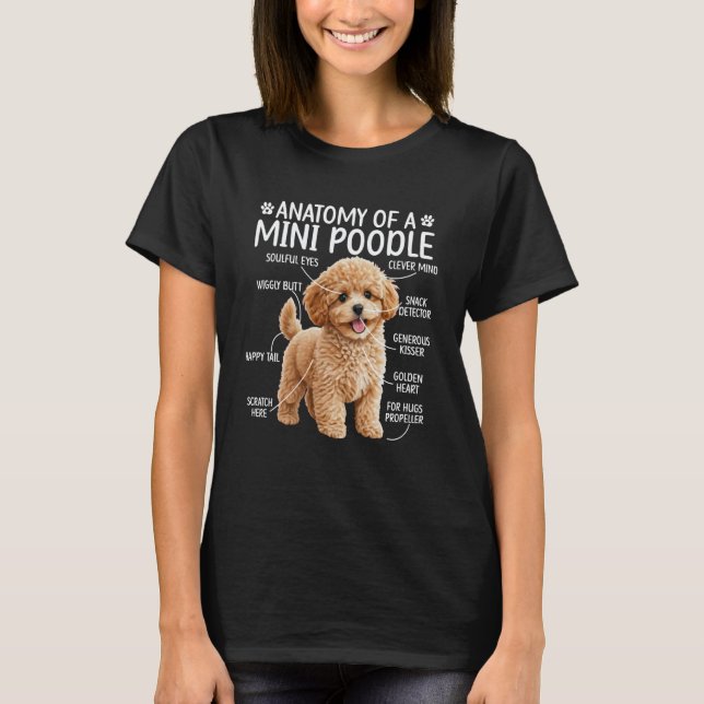 01 Anatomy of A Mini Poodle Owner Mini Poodle Mum T-Shirt (Front)