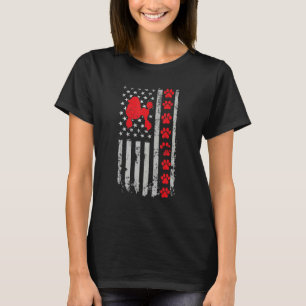 01 Best Firefighter Poodle Mum Dad Ever Us Flag Do T-Shirt