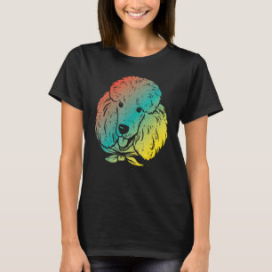 01 Colourful Poodle Face Art Animal Pet Dog Lover T-Shirt
