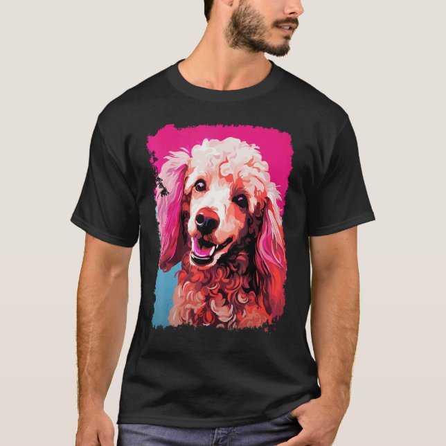 01 Dog Poodle Pink T-Shirt (Front)