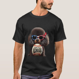 01 Miniature Poodle Back To School Baseball Ball K T-Shirt