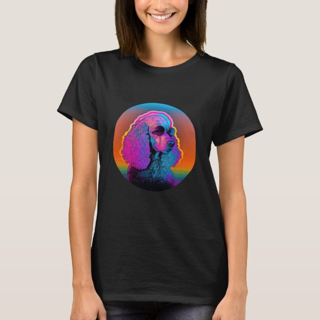 01 Poodle Aesthetic with Synthwave 80s T-Shirt (Front)