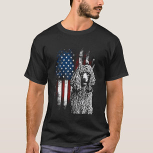 01 Poodle Dad Dog Lovers American Flag 4th Of July T-Shirt