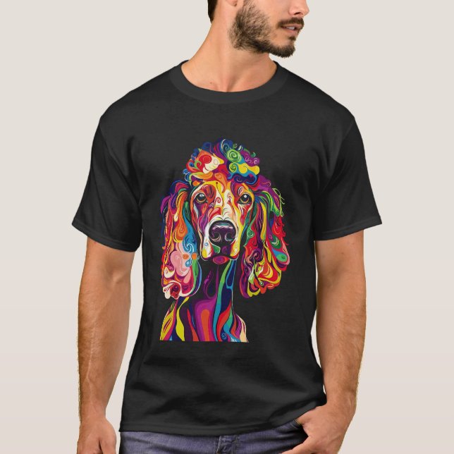 01 Poodle Mardi Gras Expressionism T-Shirt (Front)