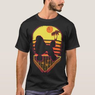 01 Poodle Retro Sunset Vintage Dog T-Shirt