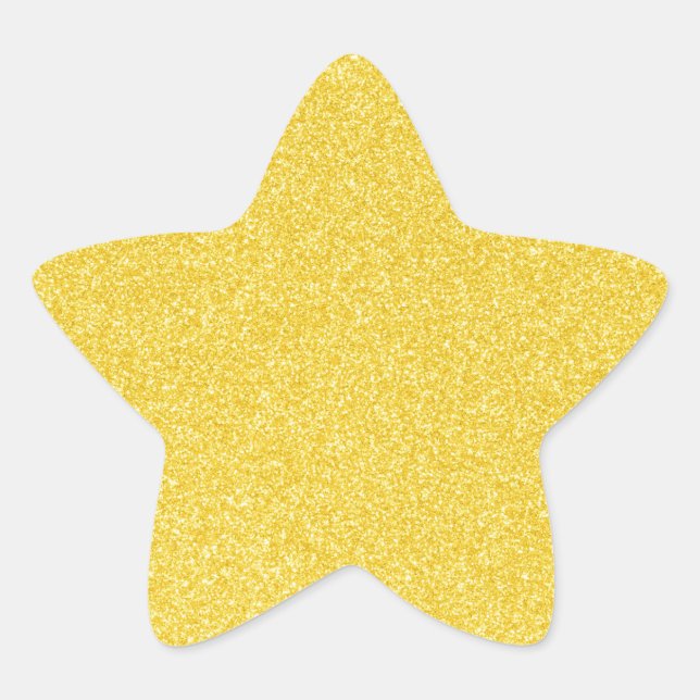 01 Yellow Glitter Print Sparkles Star Sticker (Front)