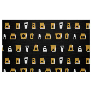 020216 - Gold Brown, White and Black on Black Fabric