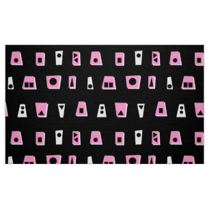 020216 - Pink, White and Black on Black Fabric