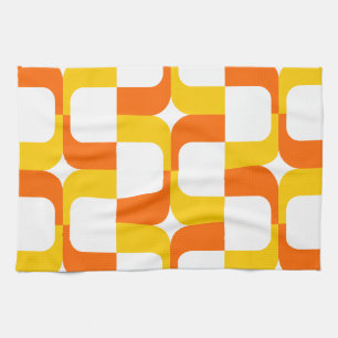020614 - Amber and Orange on White Tea Towel