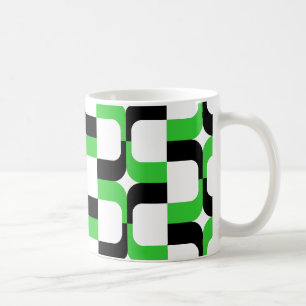 020614 - Black and Spring Green on White Coffee Mug