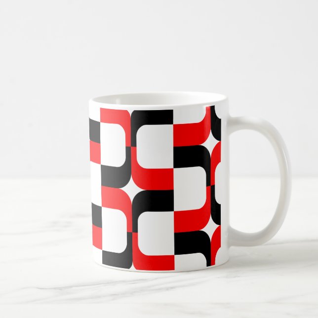 020614 - Red and Black on White Coffee Mug (Right)
