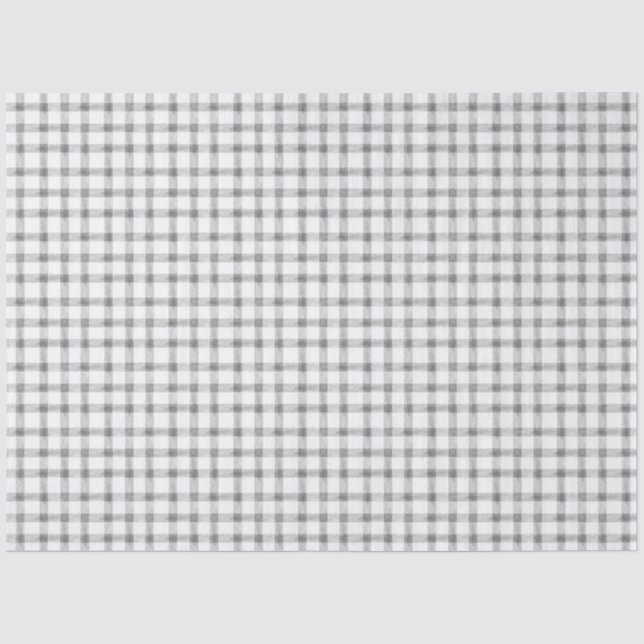 020 Fog Grey Gingham Tissue Paper (Front)