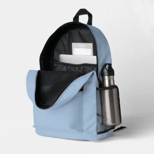#027 Light Blue Grey Collection Printed Backpack