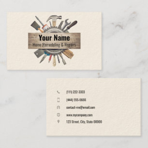 02-2021 Customisable handyman contractor tools v3 Business Card