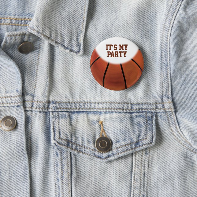 02of12 Birthday Custom Basketball 6 Cm Round Badge (In Situ)