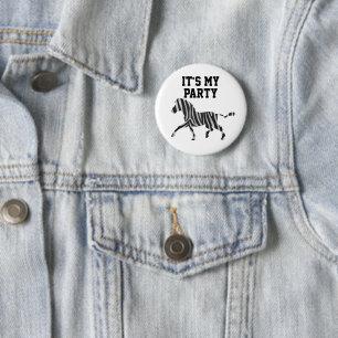 02of12 Birthday Custom Zebra 6 Cm Round Badge