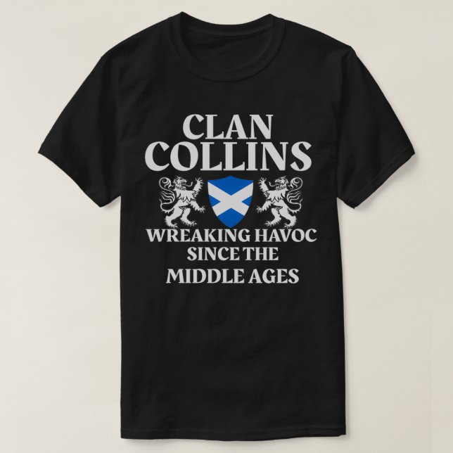 035066 Clan Collins Scottish Family Kilt Tartan Li T-Shirt (Design Front)