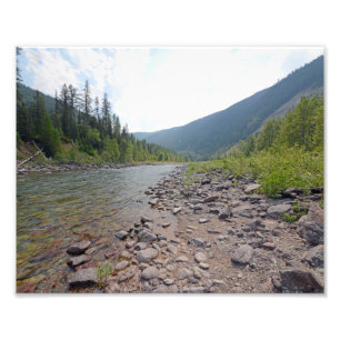 0374 8/12 Eagle Falls river in Glacier Park. Photo Print
