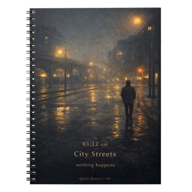 03:12 AM City Streets Moody Aesthetic Poster Notebook (Front)