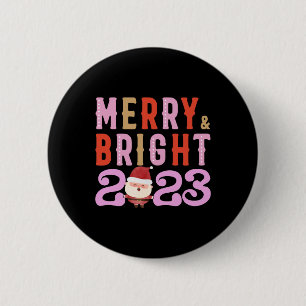 03 family christmas merry and bright 6 cm round badge