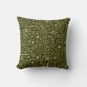040512 - Khaki on Dark Olive Cushion