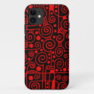 040512 - Red on Black Case-Mate iPhone Case