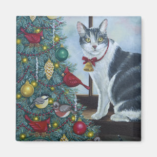 0417 Christmas Cat Magnet