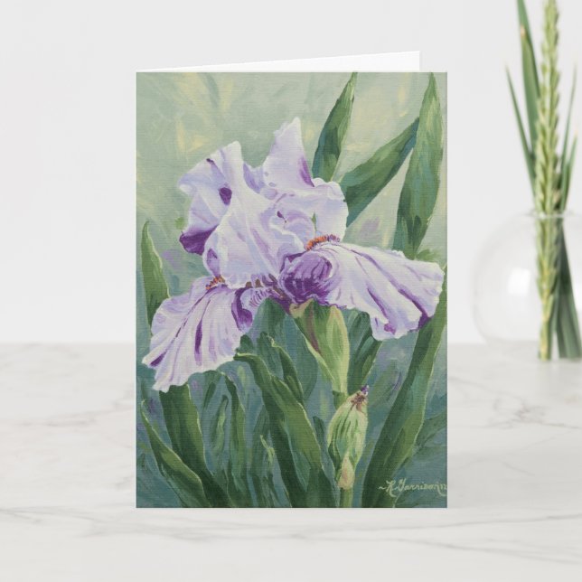 0440 Purple Streaked Iris Sympathy Card (Front)