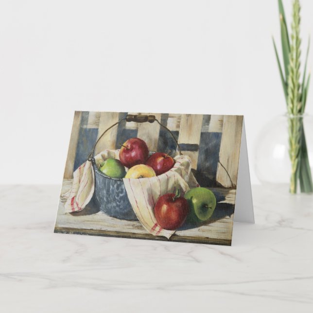 0449 Apples in Enamelware Pail Birthday Card (Front)
