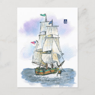 (044) Lady Washington Tall Ship Postcard