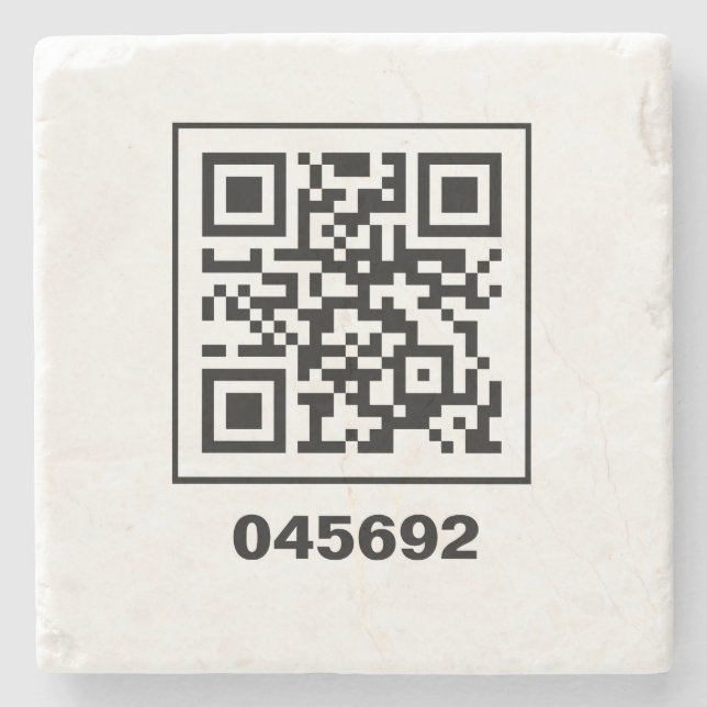 045692 secret QR coded message Stone Coaster (Front)