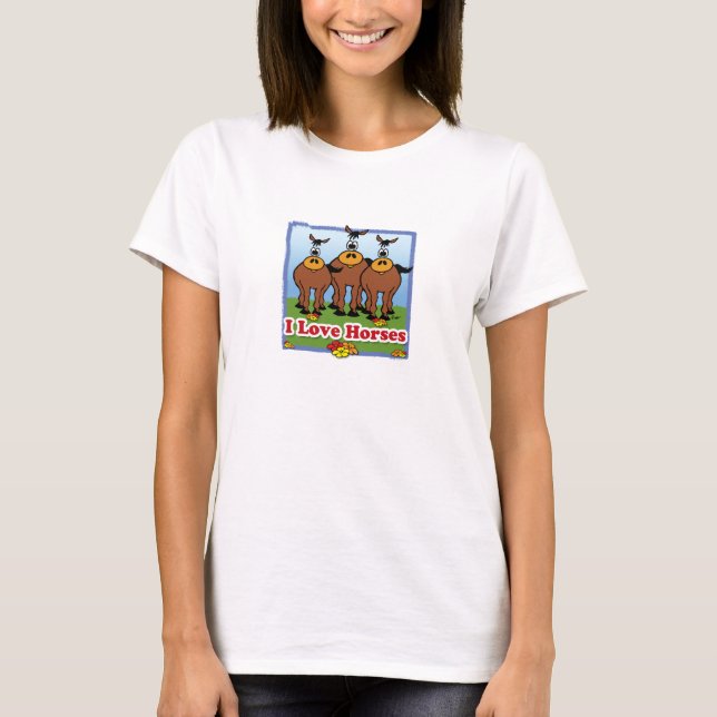 048 I Love Horses T-Shirt (Front)