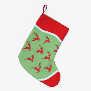 04 Reindeer light green Small Christmas Stocking