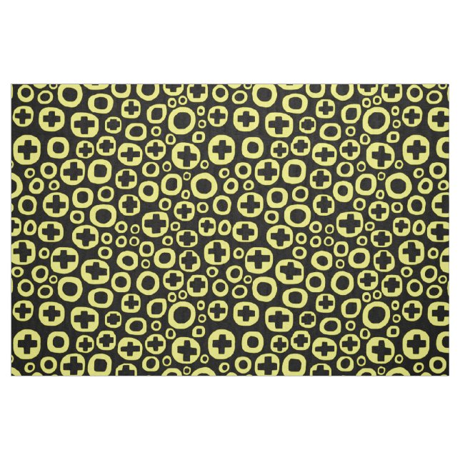 050215 - Yellow on Black Fabric (Fat Quarter)