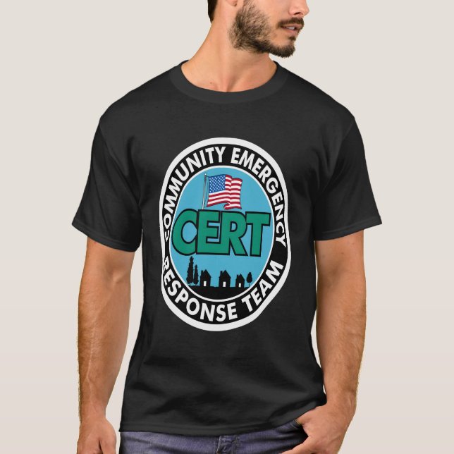 051040 Cert Response Team White Back Print T-Shirt (Front)