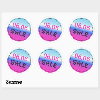 06.06 Sale Gradient Holographic Style Sticker Set