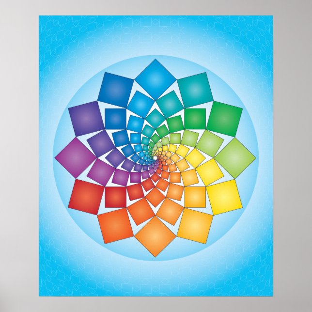 06 RAINBOW SQUARES MANDALA POSTER (Front)
