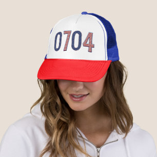 0704 Numbers Stars and Stripes 4th of July Trucker Hat
