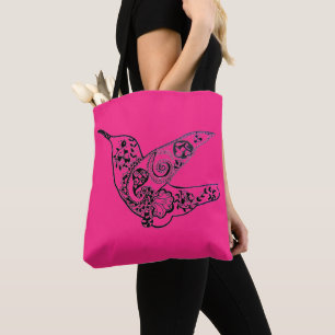 071 - Pink Red Hummingbird Tote Bag