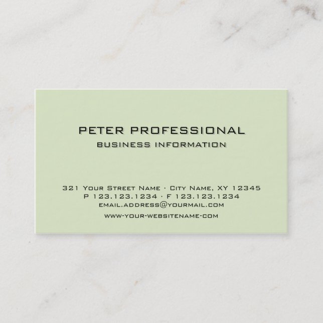07 Modern Professional Business Card light green (Front)