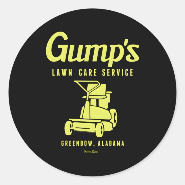 088371 Forrest Gump Lawn Care Service Classic Round Sticker (Front)