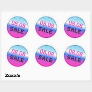 08.08 Sale Gradient Holographic Style Sticker Set