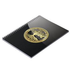 [08] Celtic Golden Tree of Life Spiral Notebook